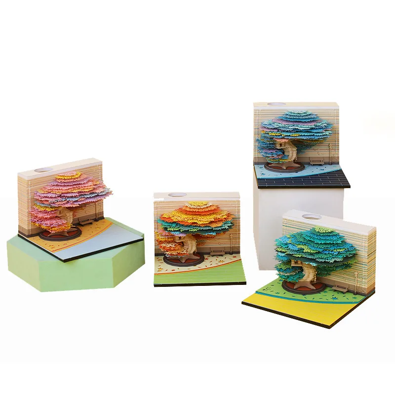 3D 메모 패드 Led 조명 참신 유명한 영화 빌딩 블록 3D 노트 패드 해리 디자인 생일 선물