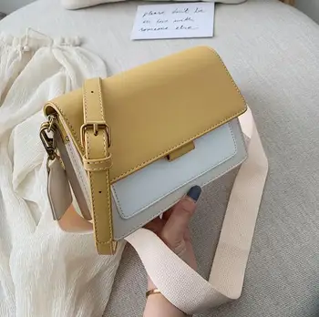 

Women's Bag Fashion Small Square Bag Single-shoulder Cross-body Bag Women's Matching Color Bag 2020 New PU Versatile Hard Flap