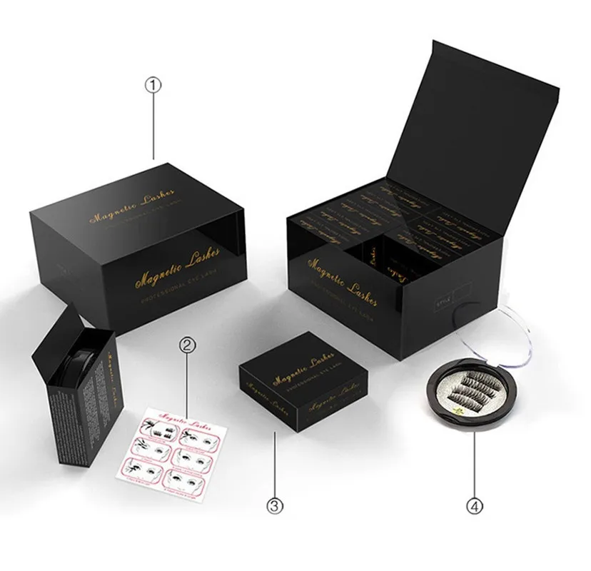 3D Magnet Eyelashes 4pcs 5pcs Magnets Natural Thick Eyelashes Repeatable Makeup Slender False