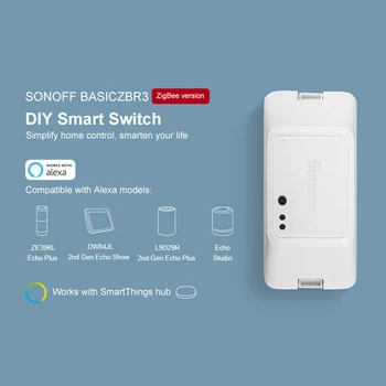 

SONOFF Zigbee smart Switch Module SONOFF BASICZBR3 DIY Smart house work with Amazon Alexa SmartThings/ewelink APP control