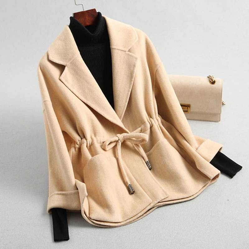 TESSCARA Женский Осенний элегантный шерстяной смесь простая куртка-пальто женские высококачественные кашемировые офисные женские куртки верхняя одежда и пальто
