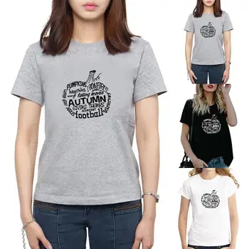 

Plus Size Women Tshirt Halloween Pumpkin Letter Print Short Sleeve O Neck T shirt for Women tshirt Loose Casual femme t-shirts