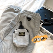 

Free belt bag, corduroy, retro sports trousers, men's trendy brand street casual winter trousers for men