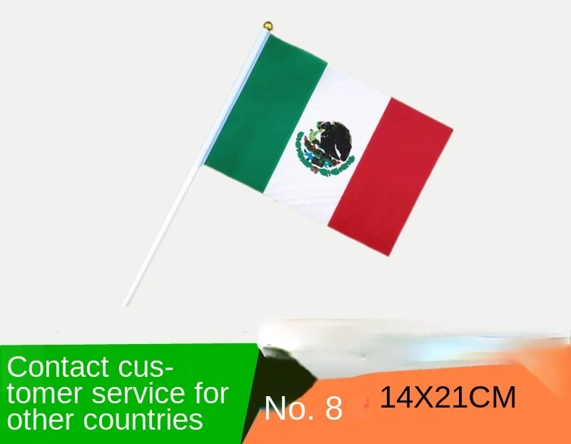 No814x21cmMexicanflagwaving10pcsMexicanflagwavingnational