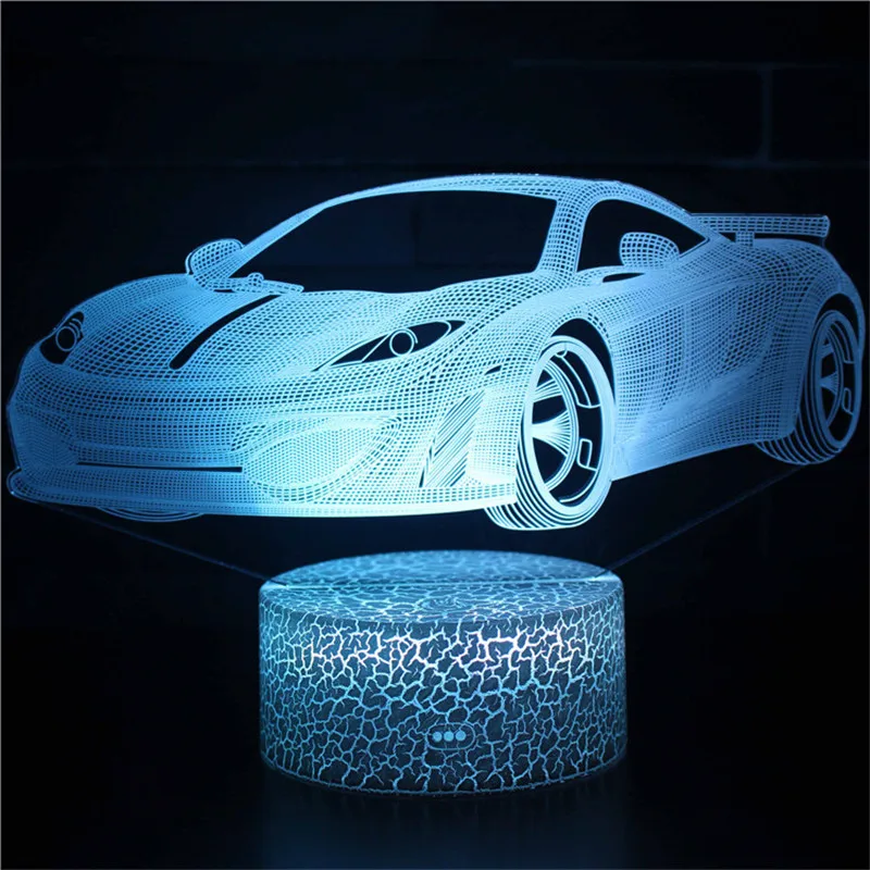 Kühlen Supra Auto 3D Nacht Licht LED 7/16 Farben Ändern LED Kinder Nacht  Licht Beroom Atmosphäre Tisch Lampe Jungen Geschenke spielzeug - AliExpress