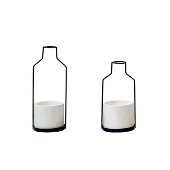 

Home Decor Iron Ceramic Vase Nordic Style Tabletop Flower Vase Hydroponic Vase