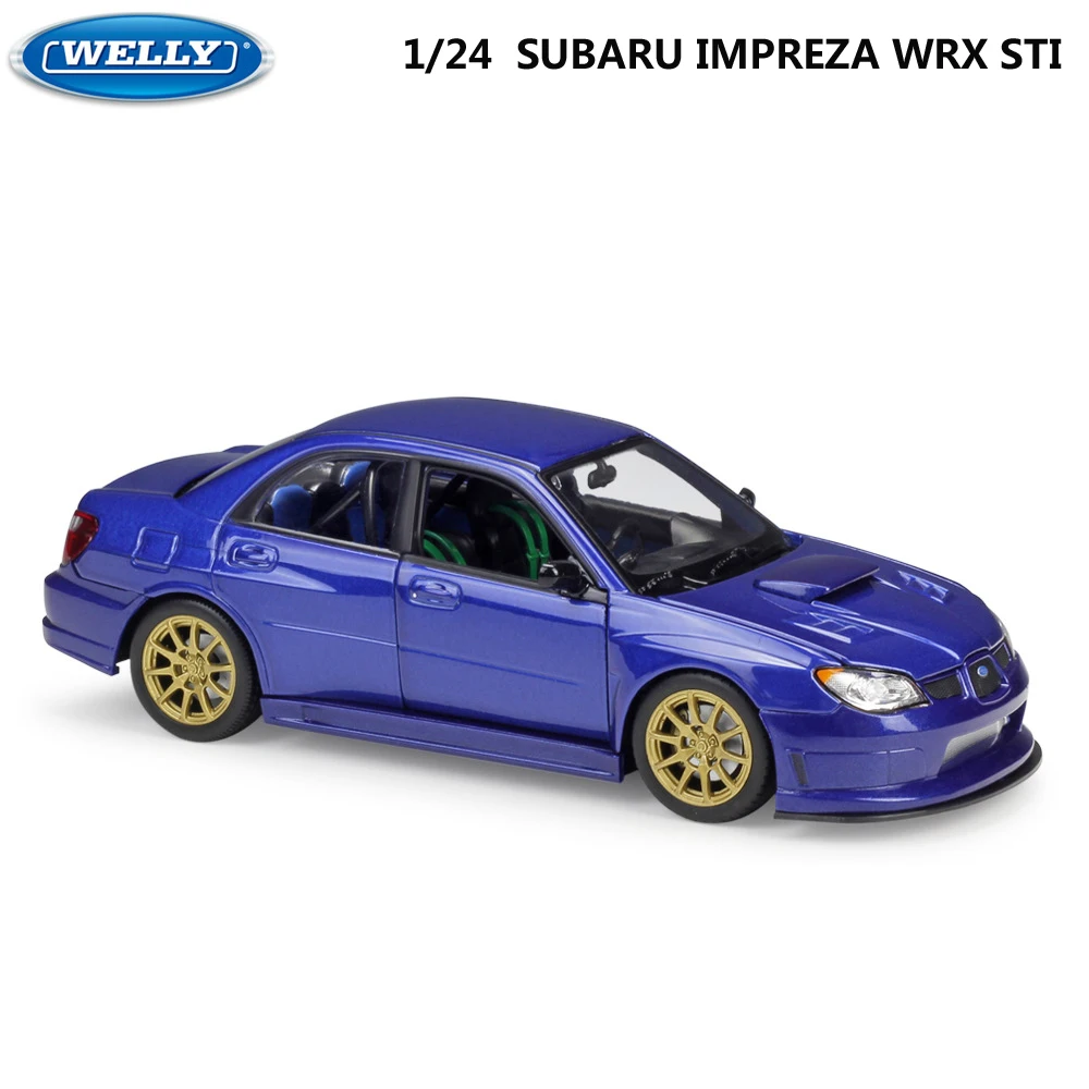 WELLY литой автомобиль 1:24 Масштаб SUBARU WRX STI симулятор Классическая Металлическая Модель автомобиля сплав игрушечный автомобиль спортивный автомобиль для детей подарочная коллекция