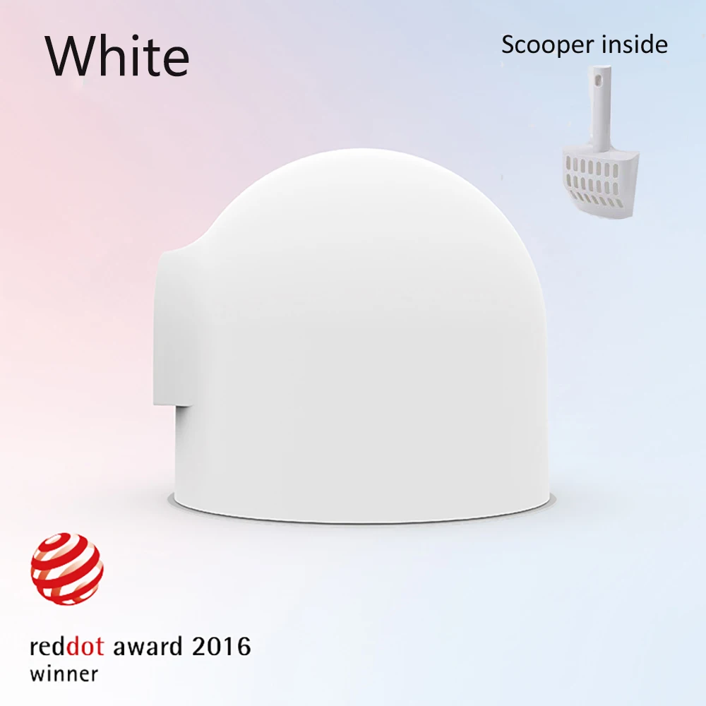 Cat Litter Box with Lid Large with Scooper Cat Litter Pan Snow House Solide and Durable Easy to Clean with Non-Stick Coating