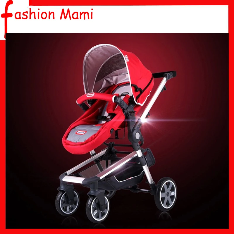 

High landscape stroller can sit reclining four-wheel shock absorber folding two-way BB stroller baby stroller