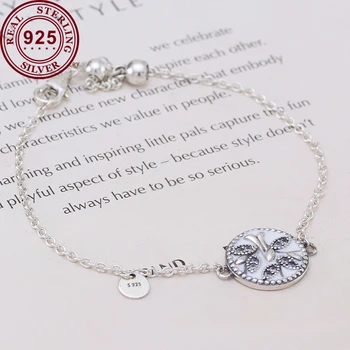 

Free Shipping Real 925 Sterling Silver New Life Tree Adjustable Bracelet Fit European Charm Bracelets Women Jewelry