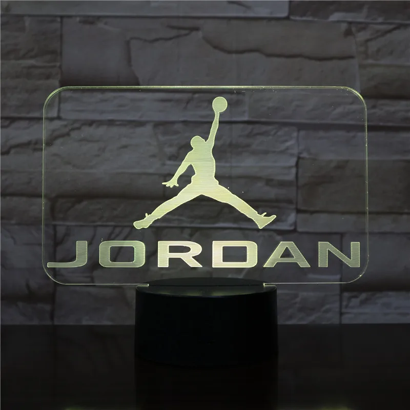 Basketball Michael Jordan Usb 3D Led Night Light Boys Child Kids Fans Birthday Gifts Multicolor RGB