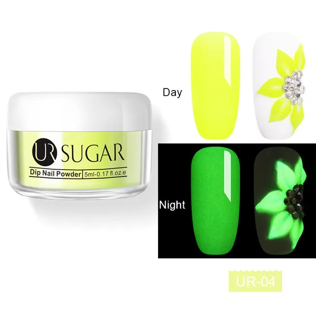 UR-04 Ur Sugar 5 мл светящийся Dip порошок для ногтей 3 в 1 акриловый окунутый порошок для ногтей резьба расширение градиент растут в темноте пигментный Декор - Цвет: UR-04