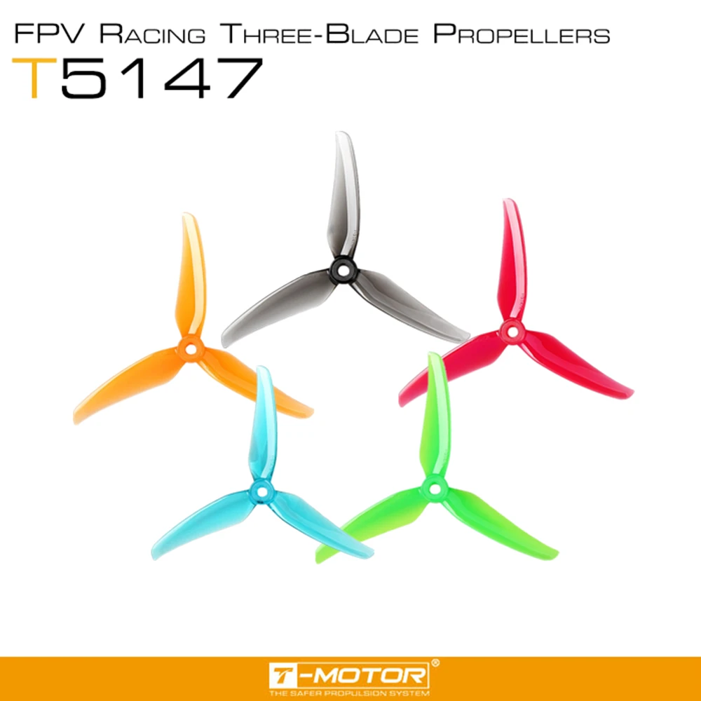 20pcs/10Pairs T-MOTOR T5147 5147 FPV Propeller 3 Blade CW CCW POPO system match F40 F60 III Freestyle Racing Frame