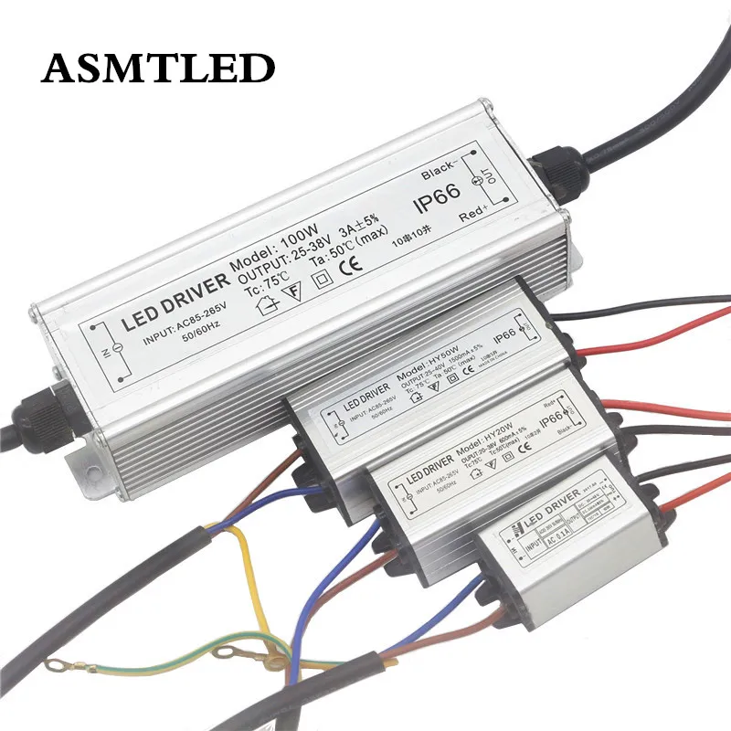 Светодиодный драйвер 10 Вт 20 Вт 30 Вт 50 Вт 100 Вт Водонепроницаемый IP66 источник питания AC85-265V вход DC20-38V выходной драйвер светодиодный трансформатор