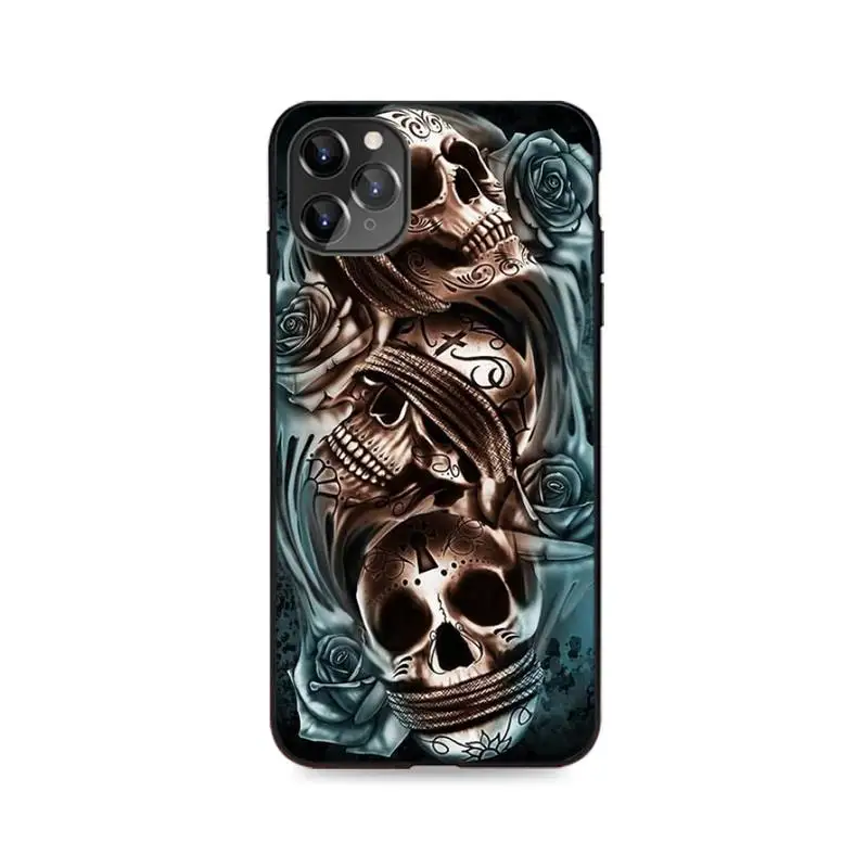 Skull Skeleton Bling Cute Phone Case For iPhone SE2 11 Pro XS MAX XS XR 8 7 6 Plus 5 5S SE Case 12 mini 12ProMax