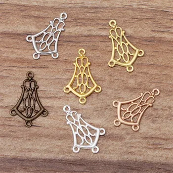 

50pcs 14x20mm jewelry connector Filigree Flower Necklace pendant Charms Flowers Motif Jewerly findings for DIY earrings