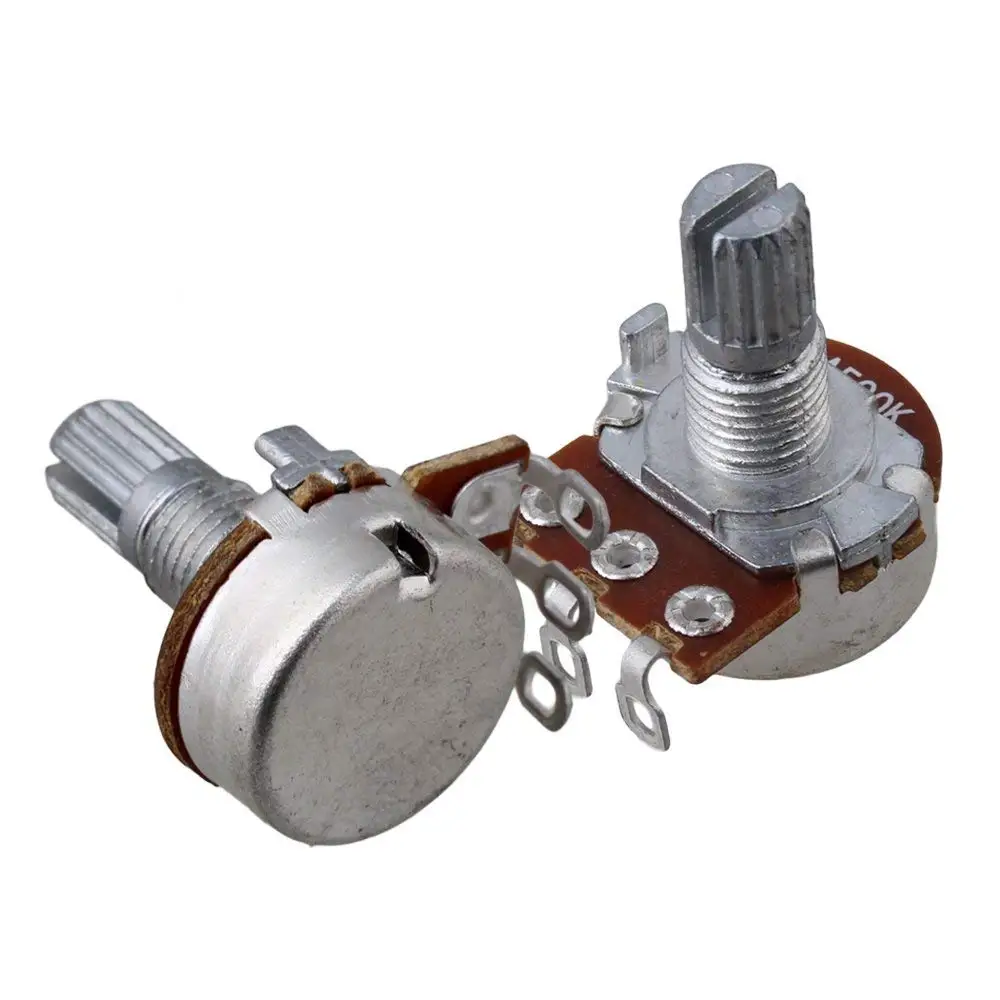 10PCS A500K 16mm Base 15mm Shaft Electric Guitar Tone Potentiometer|Детали и аксессуары для гитар| |