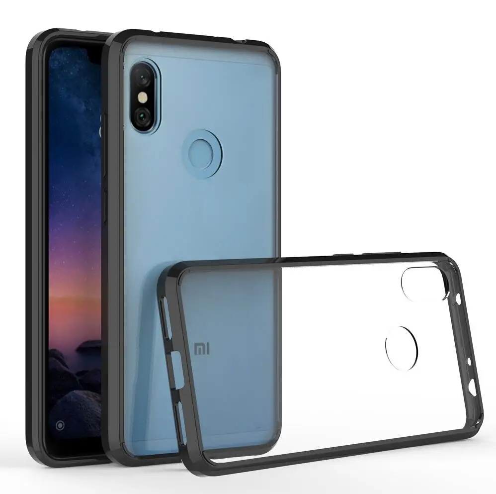 200 шт./лот, прозрачный акриловый+ ТПУ чехол-накладка для Xiaomi Note 8Pro Note 8 Note 7 Note 6Pro Note 5Pro