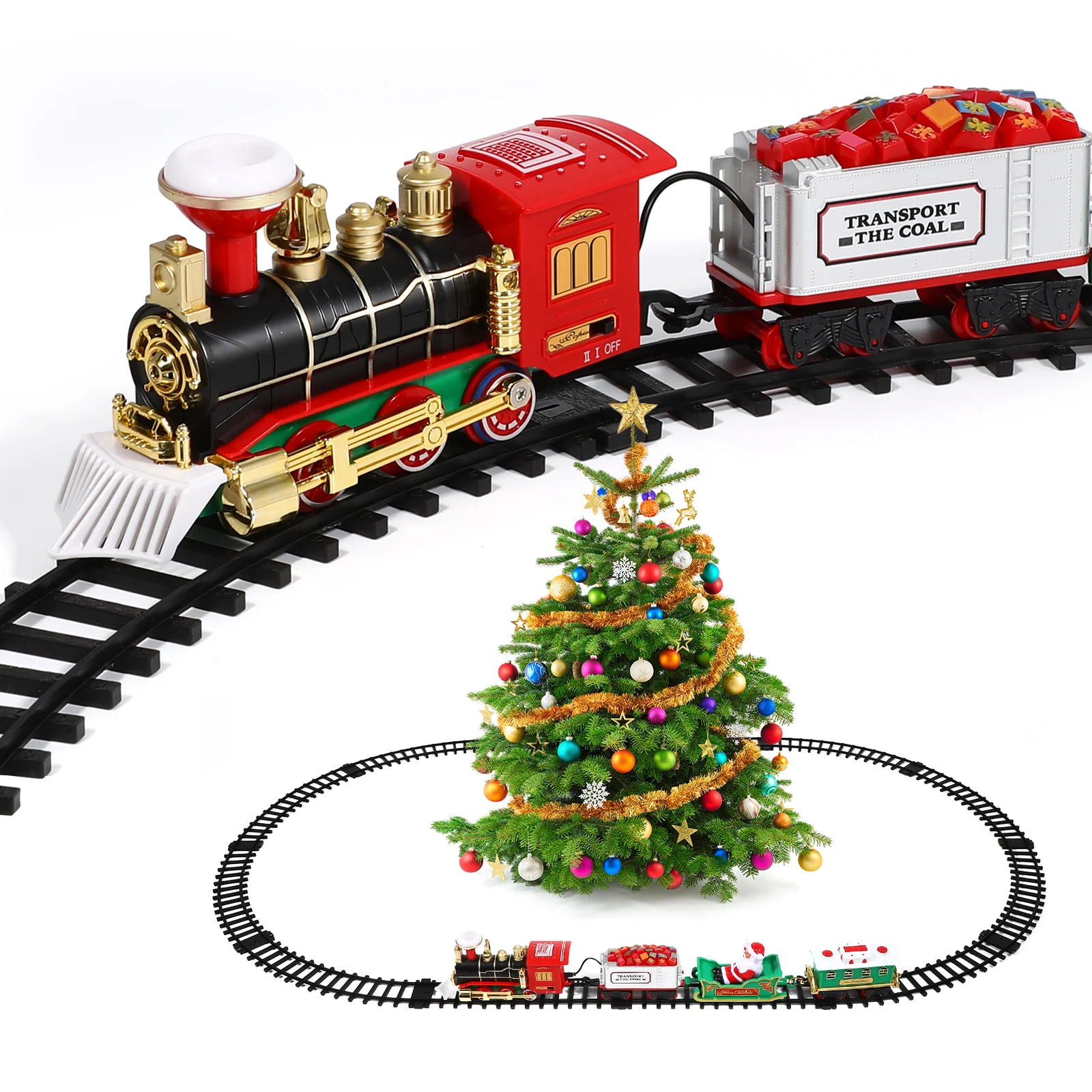 2022 Brand New Christmas Train Set Electric Train Toy With Sound Light Railway Tracks For Kids Gift Under The Christmas Tree|Trees| - Aliexpress
