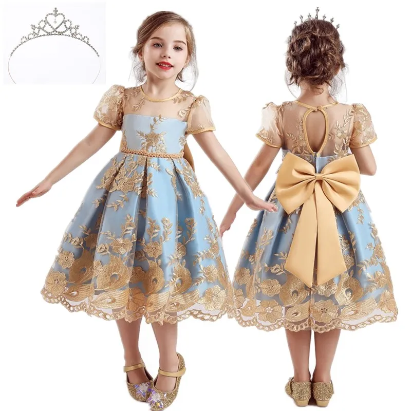 Kids Dresses for Girls Elegant Princess Party Dress Birthday Clothes Foral Christmas Wedding Gown | Детская одежда и обувь