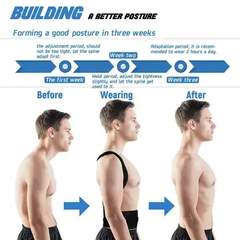 

Posture Correction Tape Back Posture Corrector Brace Women Corrector Therapy Men Back Adjustable Belt Posture Trainer Back K7N6
