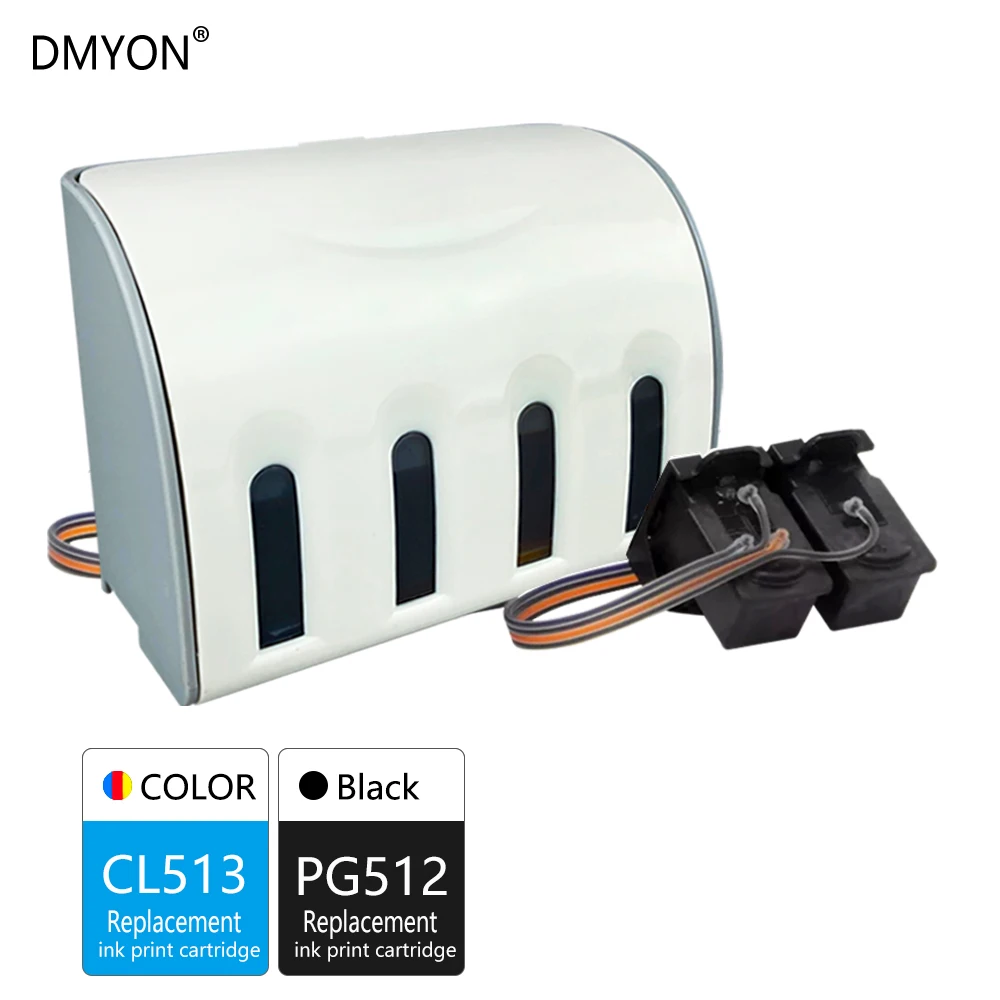 

DMYON Replacement for Canon PG512 CL513 CISS Bulk Ink Cartridges for Pixma MP282 MP330 MP480 MP490 MP492 MP495 MP499 Printer