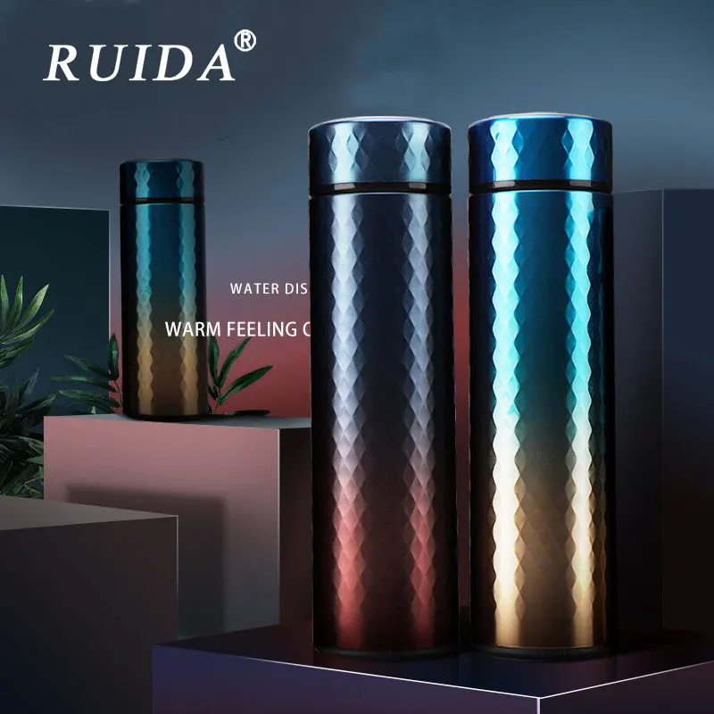 

2019 Personality Fashion Gradient Thermos Cup 304 Stainless Steel Vacuum Flask Coffee Tea Mug Travel Insulation Bottle Gifts Cup