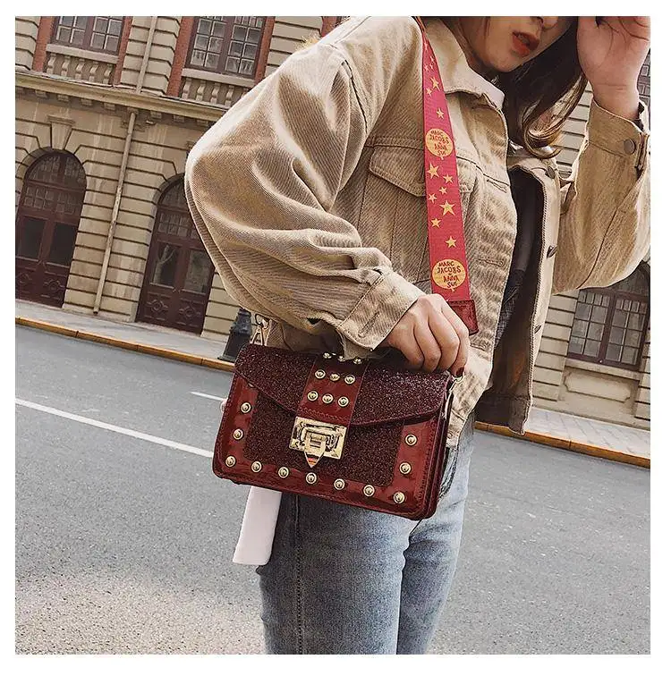 rivet bag bags women's handbags purses women shoulder crossbody bag pu leather  (13)