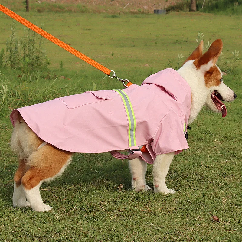 cão capa de chuva para pequenos cães grandes prova dwaterproof água casaco de chuva reflexivo cão chuva jaqueta de segurança pet poncho roupas