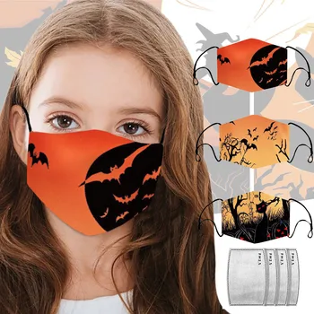 

Face Mask Reusable Children Outdoor Halloween Breathable 2Mask Face Mask Mouth Cover Reuseable Mouth Mask Washable Mouth Mask