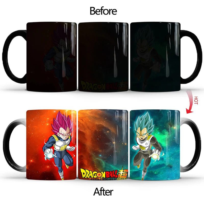 350 мл новая милая меняющаяся кружка Dragon Ball Z Супер Saiyan черный красный синий волосы Goku Vegata Кружка Кофе Молоко чай чашка подарок для детей