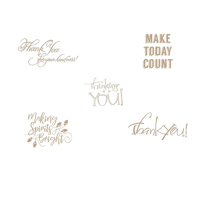 

Elegant greetings Thank You Happy Thinking Hot Foil Plate for DIY Scrapbooking Letterpress Embossing Paper Cards Crafts New 2019