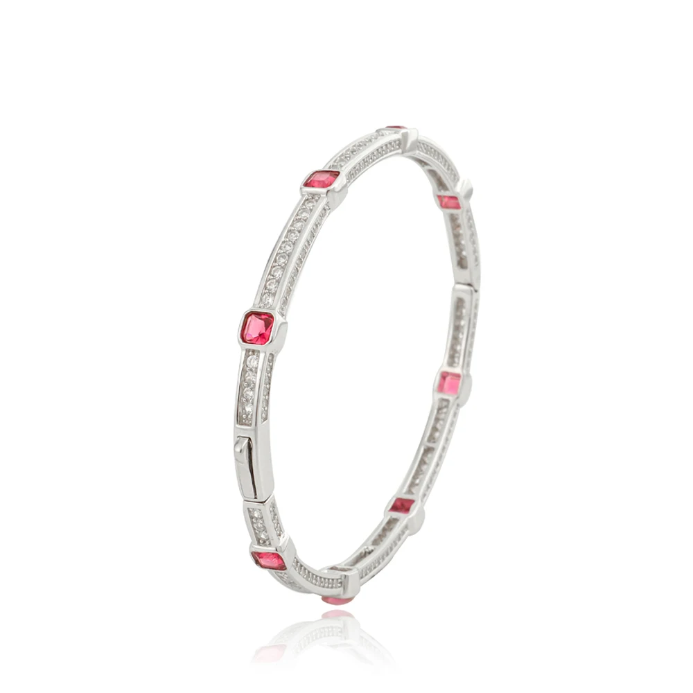 

Free Shipping Jewelry High Quality Bracelet for Men Women Gift White Cubic Zirconia and Ruby Crystal Charm Bracelets Silver Fine