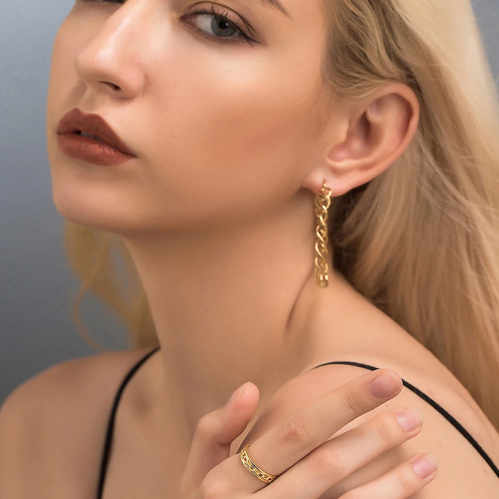 SUPERWEAR, составная цепочка, кольца, 925 пробы, серебро, желтое золото, фаланги, кольцо на палец для женщин,, панк, корейские ювелирные изделия