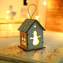 Рождественский креативный светящийся домик, маленький деревянный светодиодный домик, светящаяся кабина для вечерние, свадебные украшения, Рождественская игрушка Z904