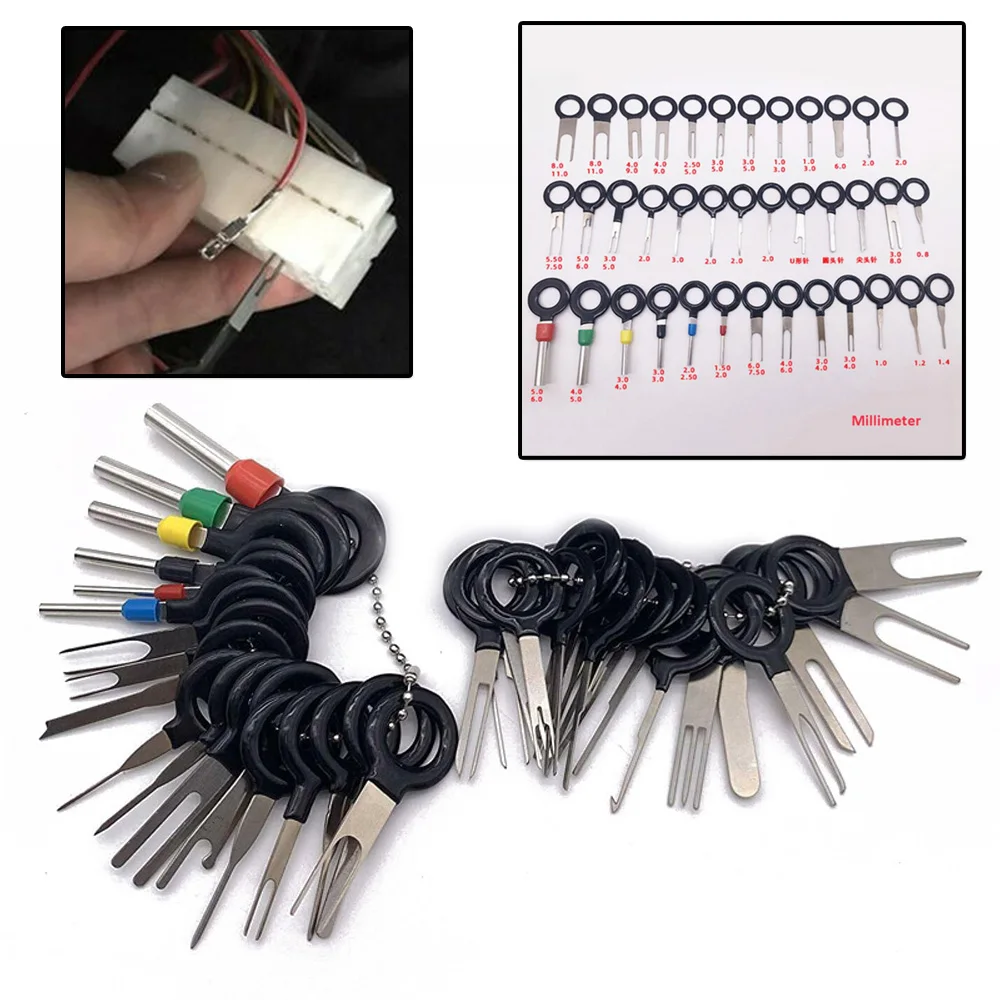 

38X Car Terminal Removal Tools Wire Plug Connector Extractor Puller Release Pins