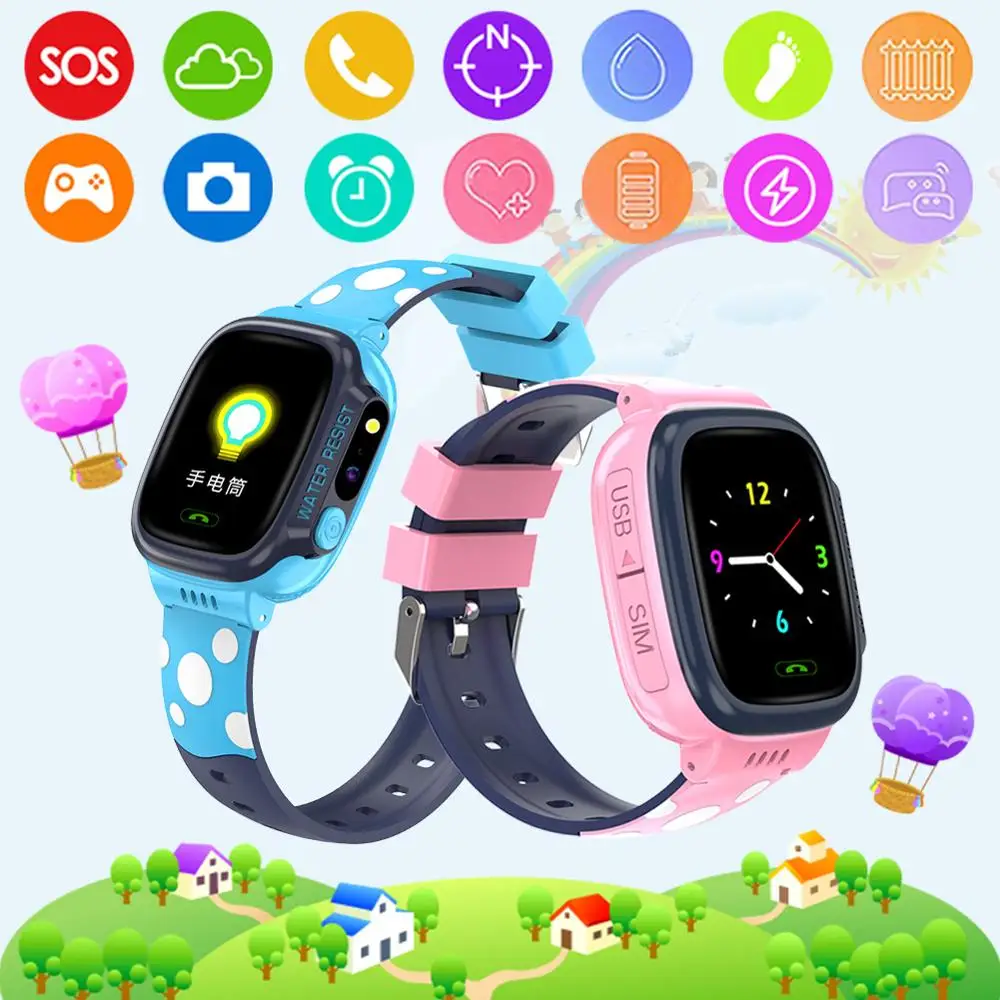 Children Smart Watch Touch Screen Positioning dell'inseguitore di GPS SOS di chiamata Posizione WiFi Waterproof Wrist Watch