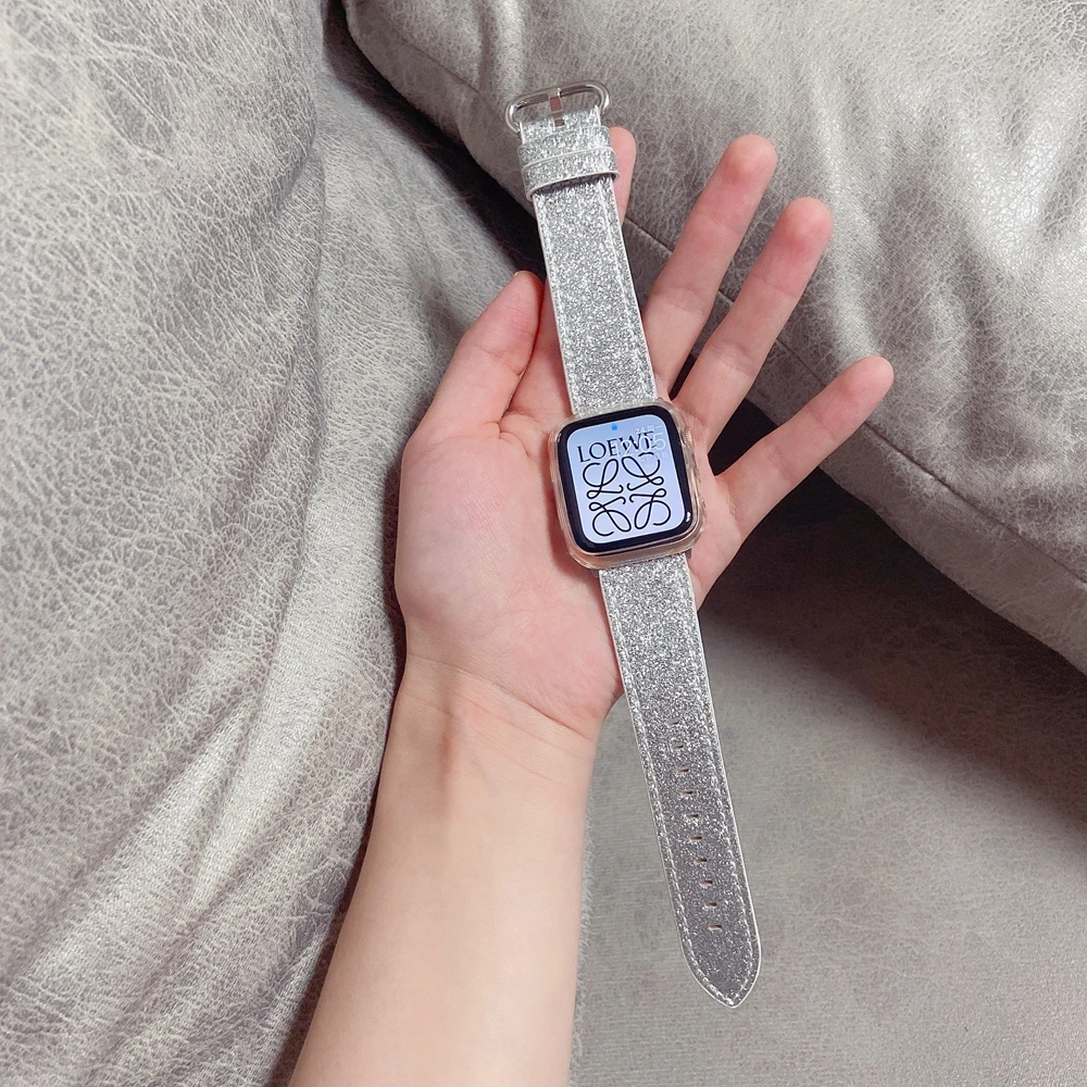 Тонкий кожаный ремешок для Apple Watch 40 мм 44 iwatch 38 42 серии se 6 5 4 3 2 1|Ремешки часов| |