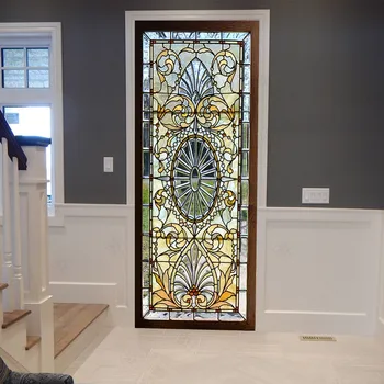 

Retro Pattern Door Stickers Corridor Stickers 3D Simulation Decorative Wall Stickers Bungalow Waterproof and Moisture-Proof New