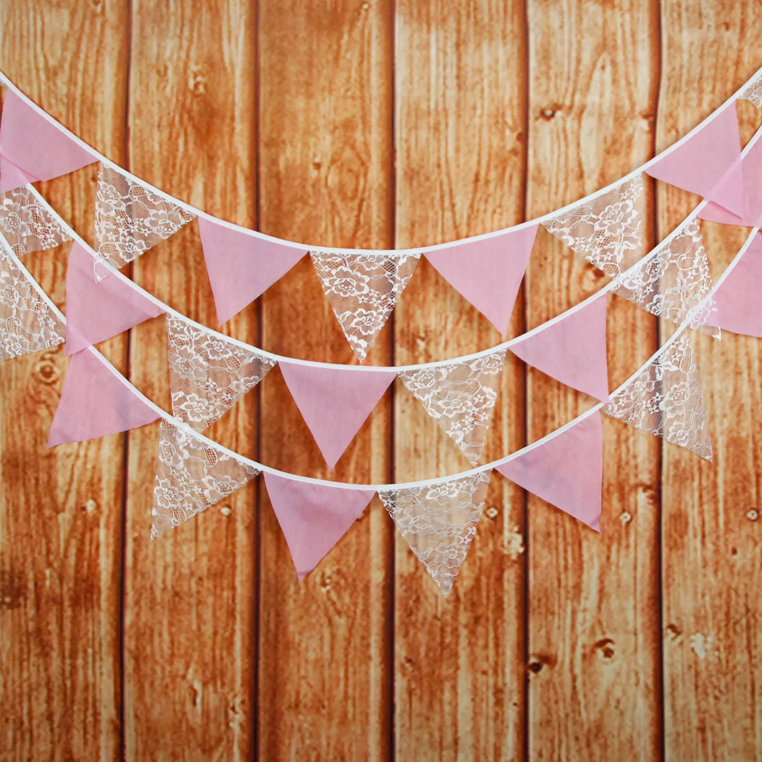 Single Layer White Rose Lace Pink Cotton Cloth Pennants European Style Wedding Decoration Flag Wedding Supplies