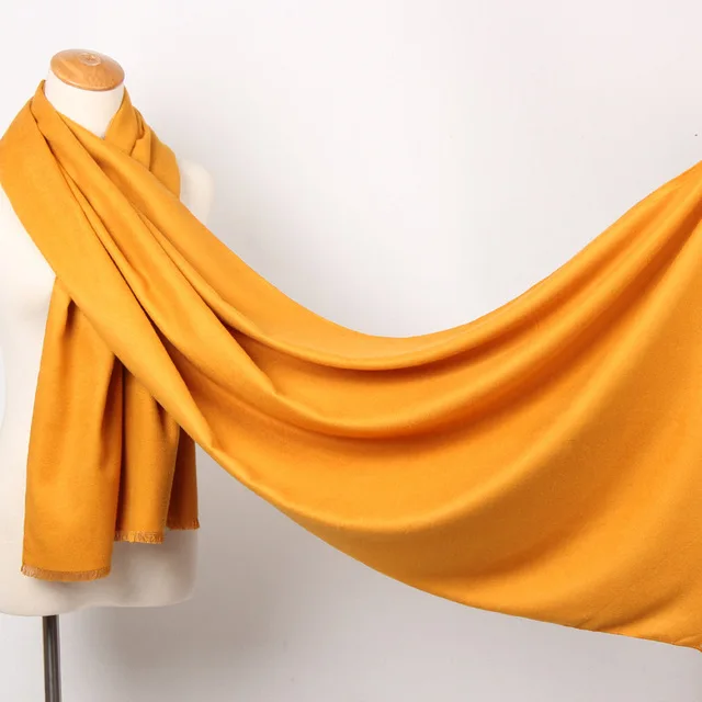 Ginger 200*60 см женский мягкий однотонный шарф из кашемира пашмины зимний теплый длинный матовый шарф шаль шарфы модное толстое одеяло для путешествий - Цвет: Ginger