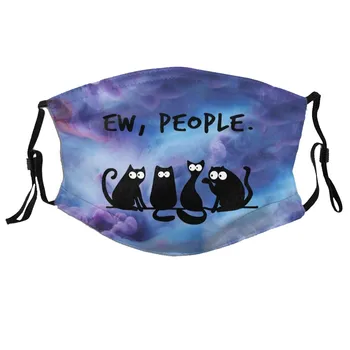 

1PCS Unisex Cute Cat Printing Mouth Mask with 2pcs Mask Filter Outdoor PM2.5 Dustproof Protection Masks Reusable Respirator