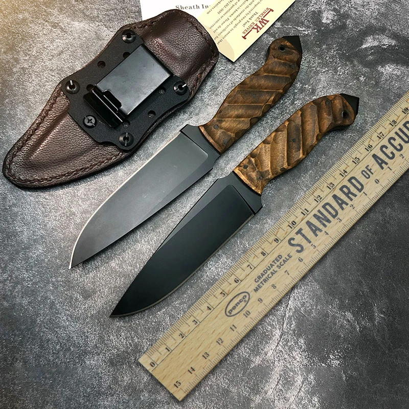 

Fixed Blade Knife Stonewashed A2 Blade Wooden Handle Hunting Camp Survival Tactical Straight Knives Outdoor Knife tool