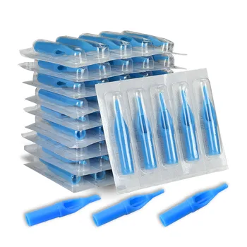 

50pcs Blue Sterile Nozzle Tips Disposable Tattoo Tips Plastic Tubes 3/5/7/9/11/13/15 RT Flat for Tattoo Needles Accessories