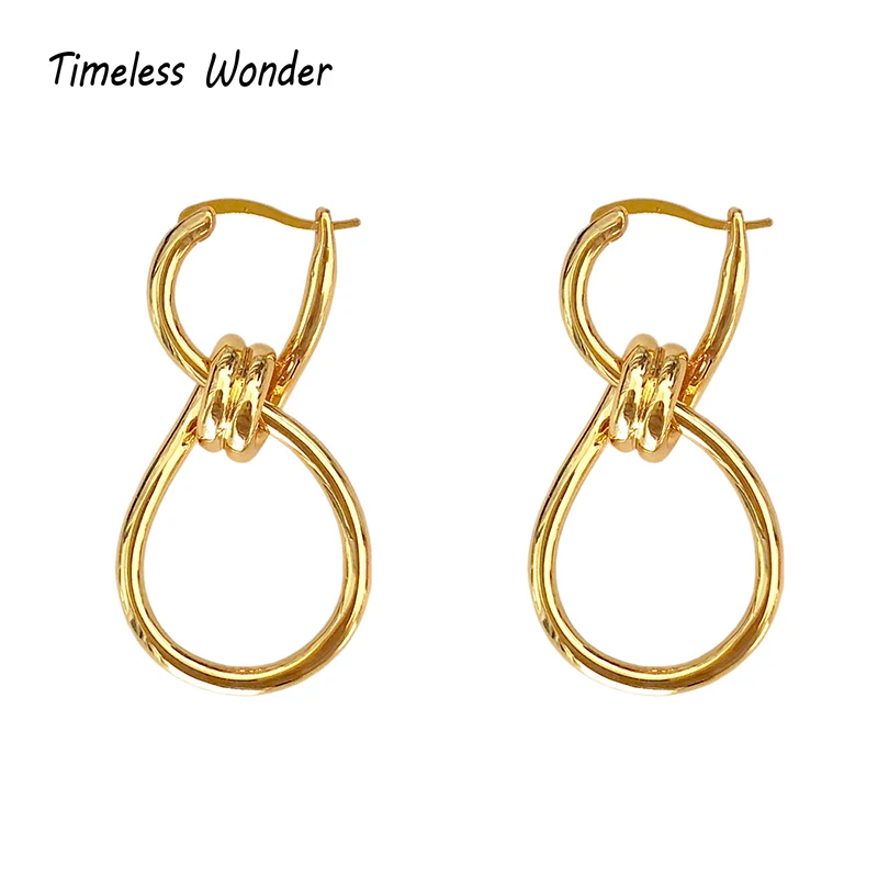 Timeless Wonder, латунные ювелирные изделия, гео, витой узел, серьги-капли, женские, вечерние, в стиле панк, готика, Золотые серьги, подиум, Boho Ins 2262