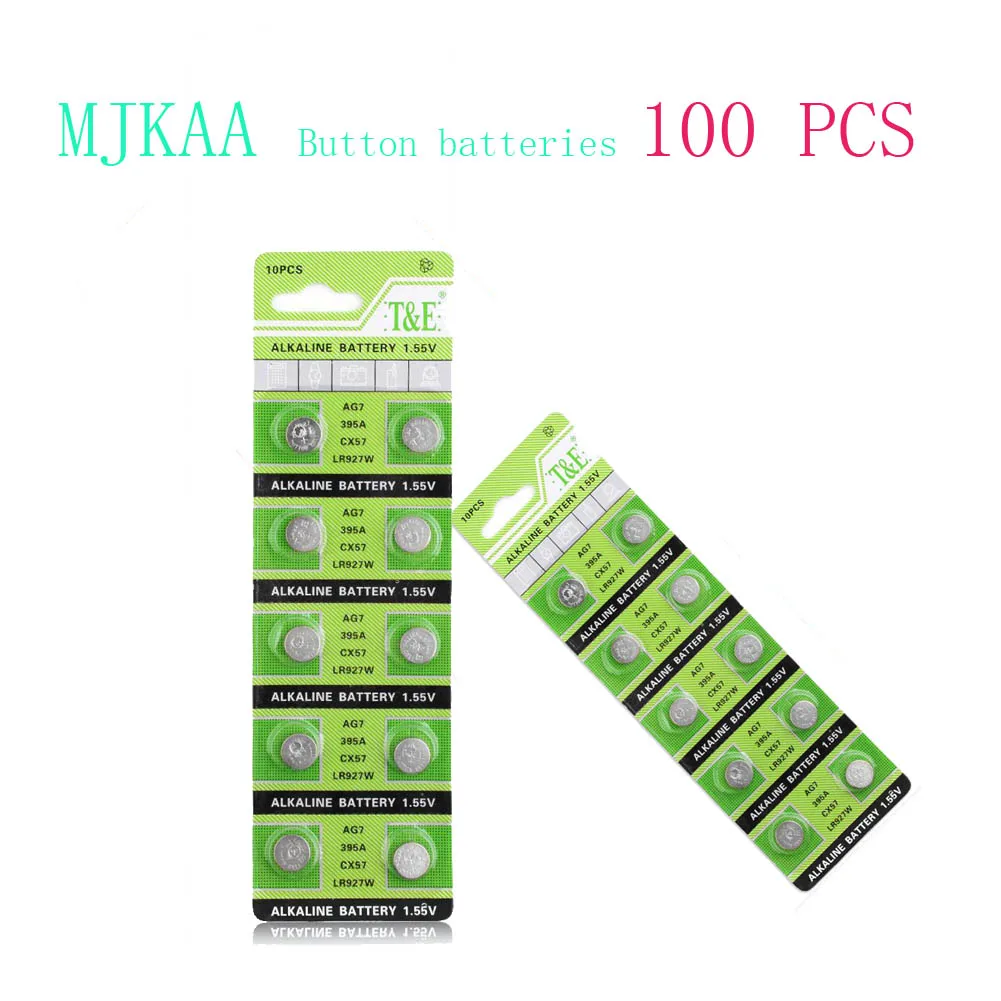 100 шт./MJKAA AG7 395 SR927SW 399 кнопочный аккумулятор SR927W LR927 V395 SR57L SR57 610 613 1.5В игрушечный