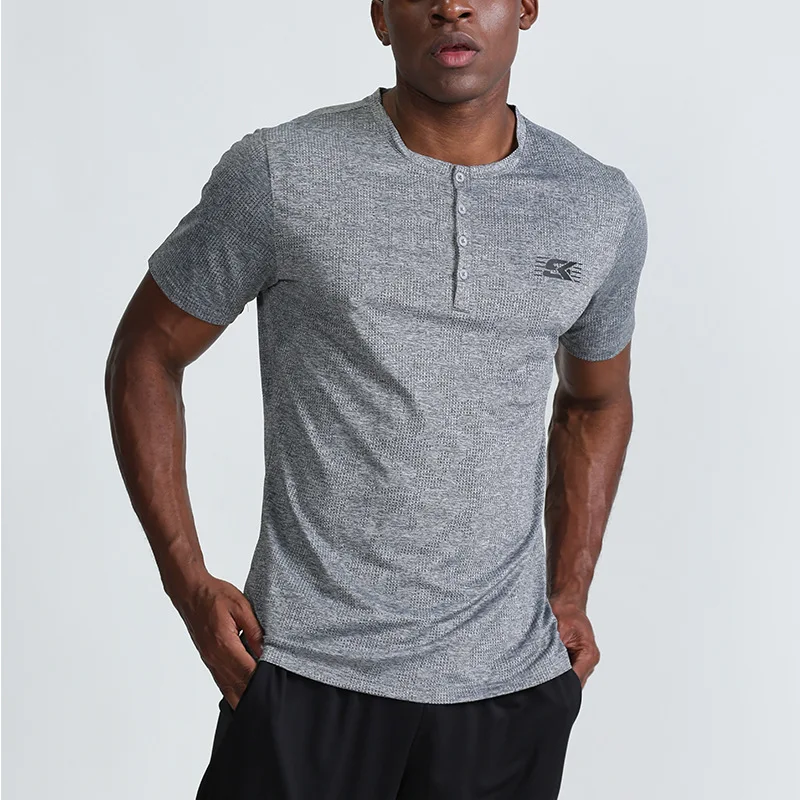 

Men's Sport Running Shirt Quick Dry Short Sleeve Basketball Soccer Training T Shirt Fitness Men Gym Clothing Boy Top Tee