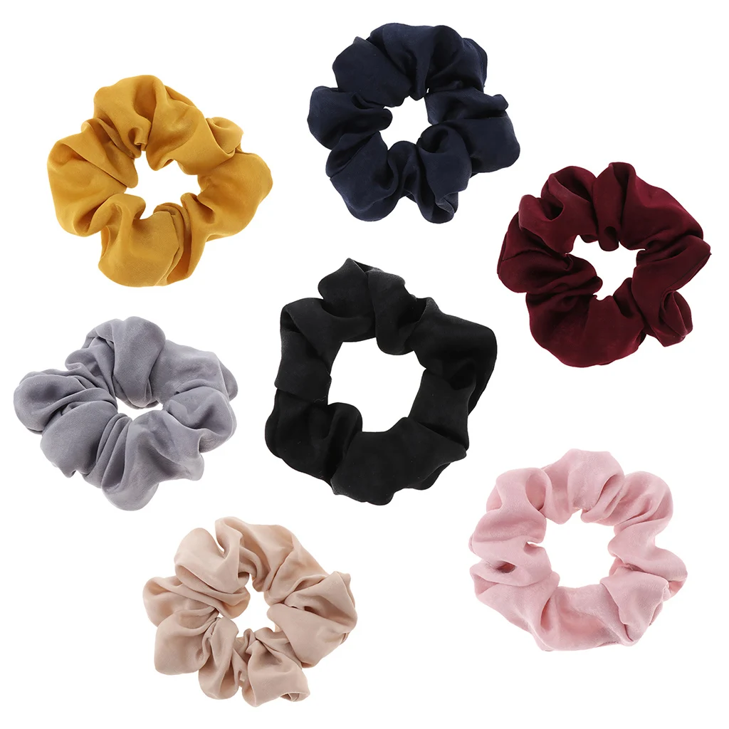 Women Premium Silk Feeling Hair Scrunchies Elastic Scrunchy Hair Bands Ponytail Holder Headband for Thick and Thin Hair