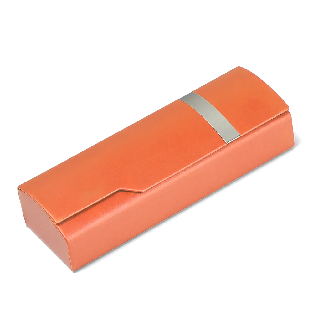 1-orange Модная мужская и женская стальная коробка для очков с лентой, креативный Чехол для очков высокого качества ручной работы, Черный Простой Футляр для очков - Цвет: 1-orange