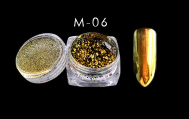 M06 1 коробка 0,2 г Хамелеон красочный порошок дизайн ногтей блеск лак зеркальная пудра Vtirka новая рукоделие Маникюр Красота пигмент - Цвет: M06